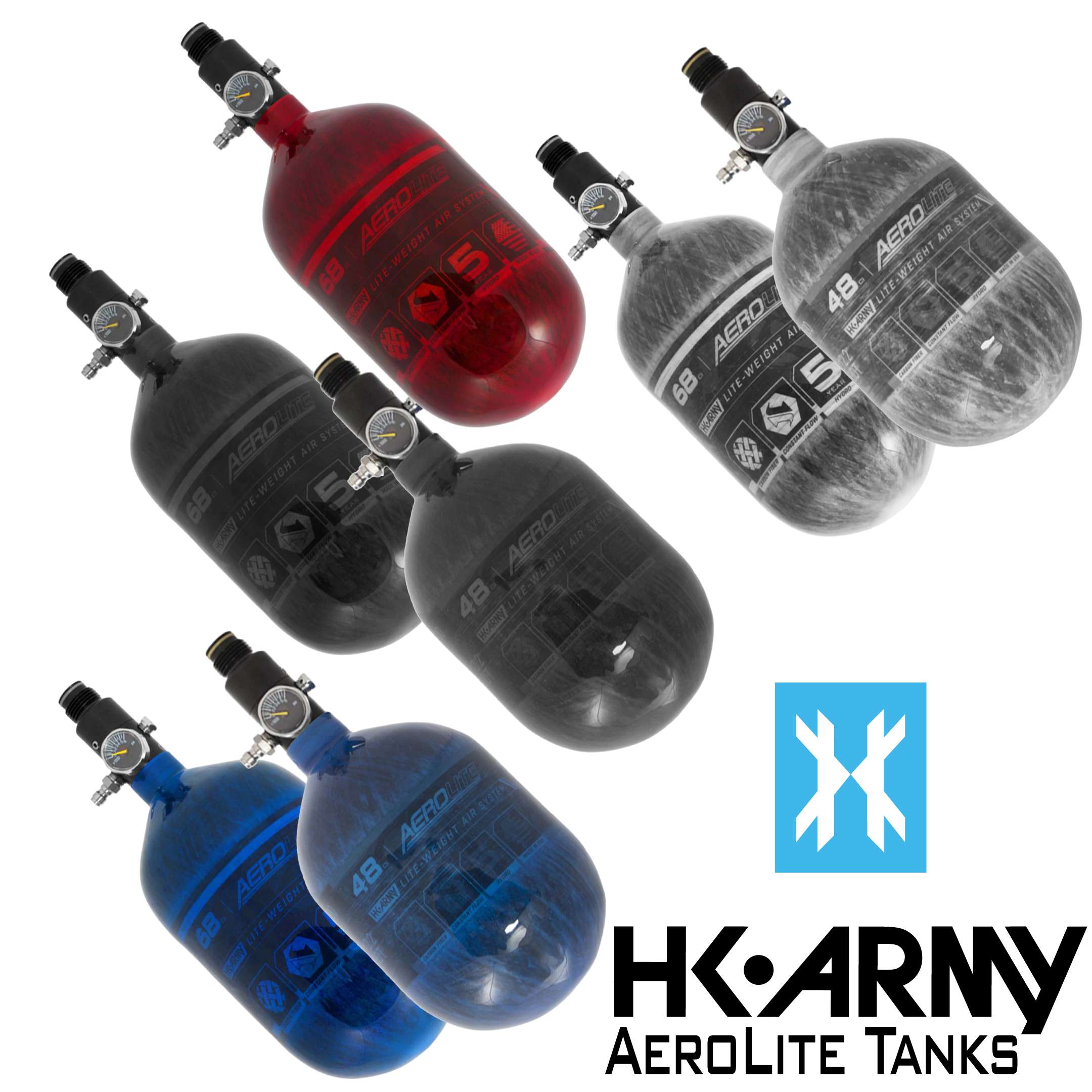 Réservoir De Paintball À Air Comprimé En Fibre De Carbone HK Army Aerolite Extra Lite – Régulateur Standard – 36/4500 – Icon – Blue | Impact Proshop Réservoir De Paintball À Air Comprimé En Fibre De Carbone HK Army Aerolite Extra Lite – Régulateur Standard – 36/4500 – Icon – Blue | Impact Proshop