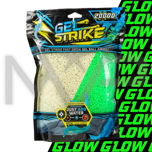 Gel Strike - Gel Balls - Gel Ammo - 20k Count - Pro Rounds - Glow in the Dark