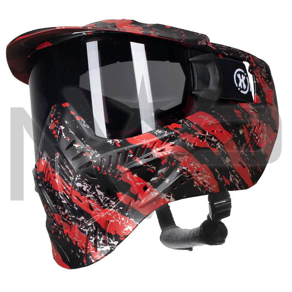 HK Army HSTL Paintball Mask - Fracture Red - Smoke Lens