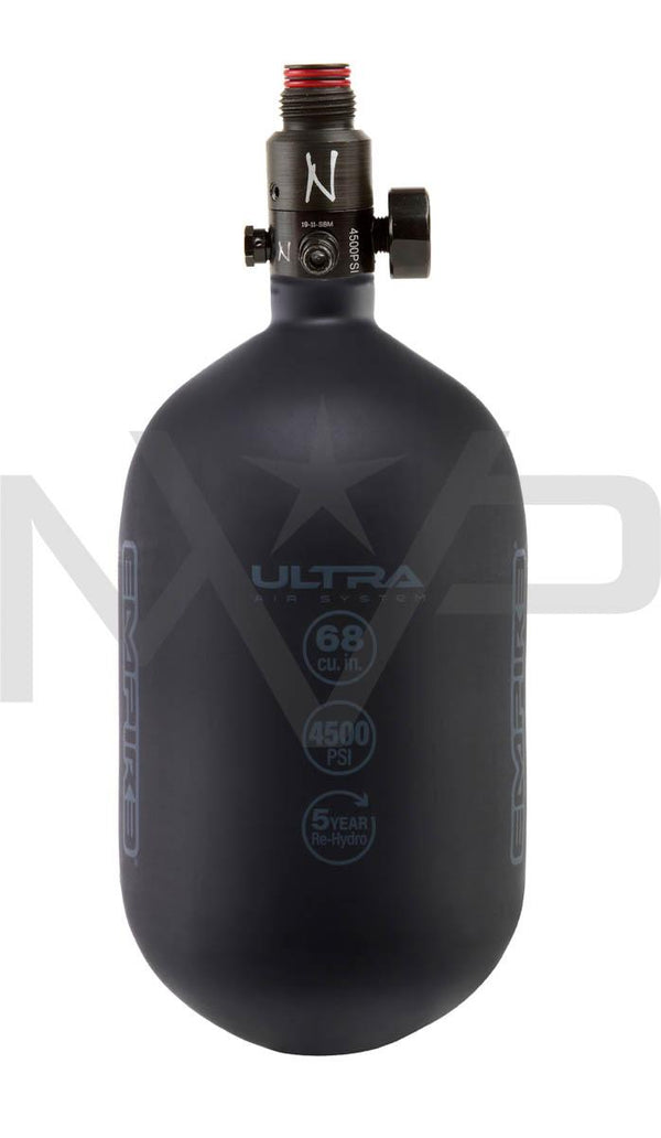 Empire Ultra Lite Carbon compressed Air HPA Tank - 68ci / 4500psi Matte Black - Standard Adjustable