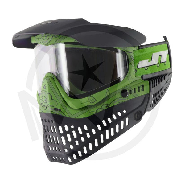 JT ProFlex Thermal Paintball Mask - Bandana Green - Slime Smoke and Clear Lens