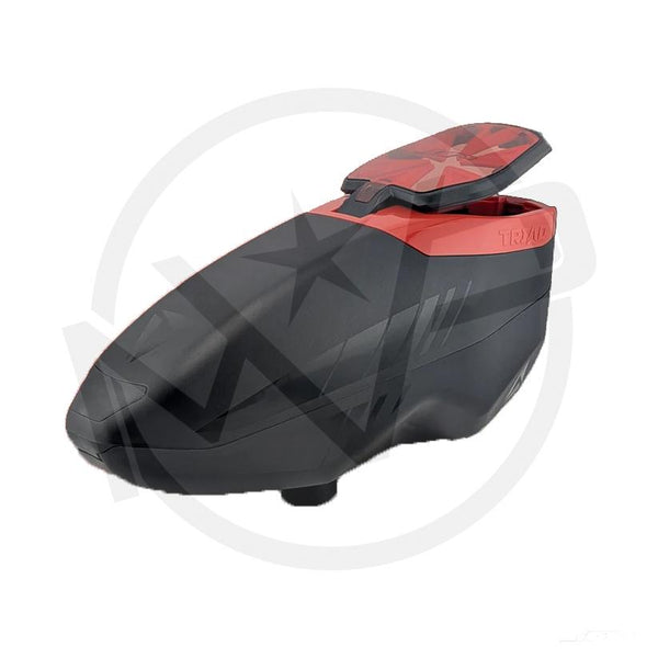 JT Triad Electronic Loader - Paintball Hopper - Black w/ Red