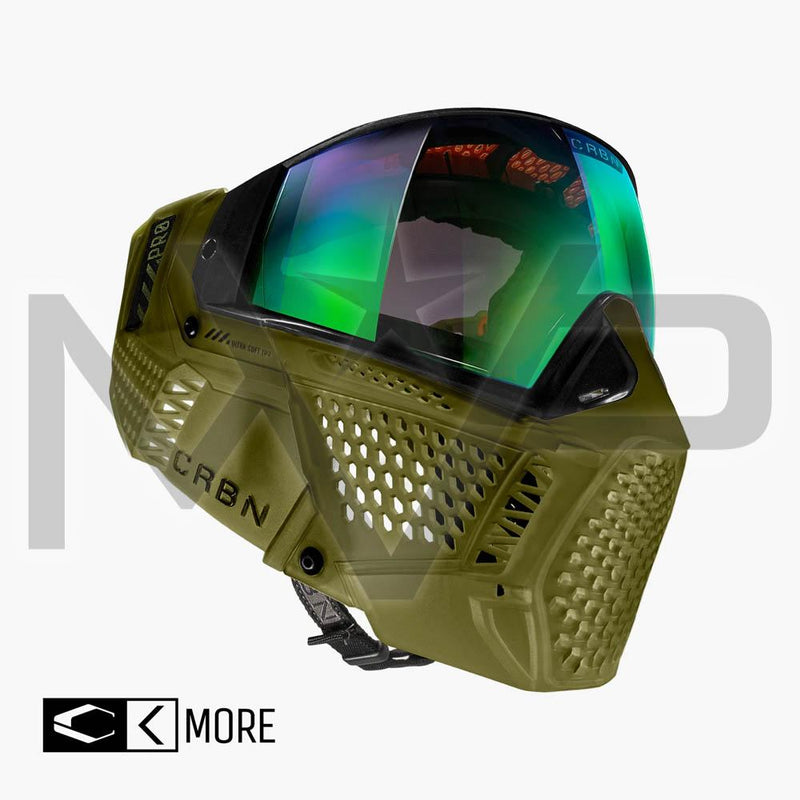 Carbon Paintball Mask - ZERO PRO - More Coverage - Moss