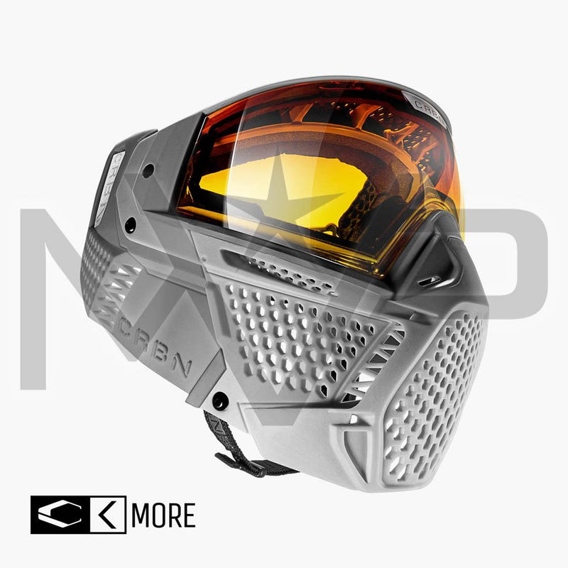 Carbon Paintball Mask - ZERO SLD - More Coverage - LT Grey