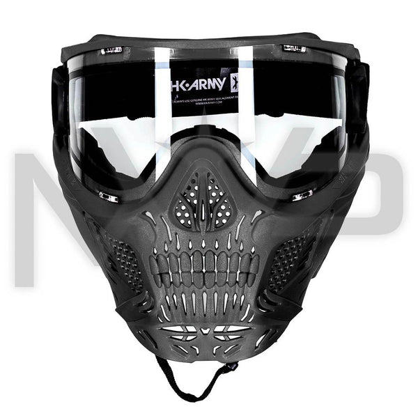 HK Army Skull Mask - Black Mask / Clear Lens