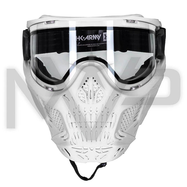 HK Army Skull Mask - White Mask / Clear Lens