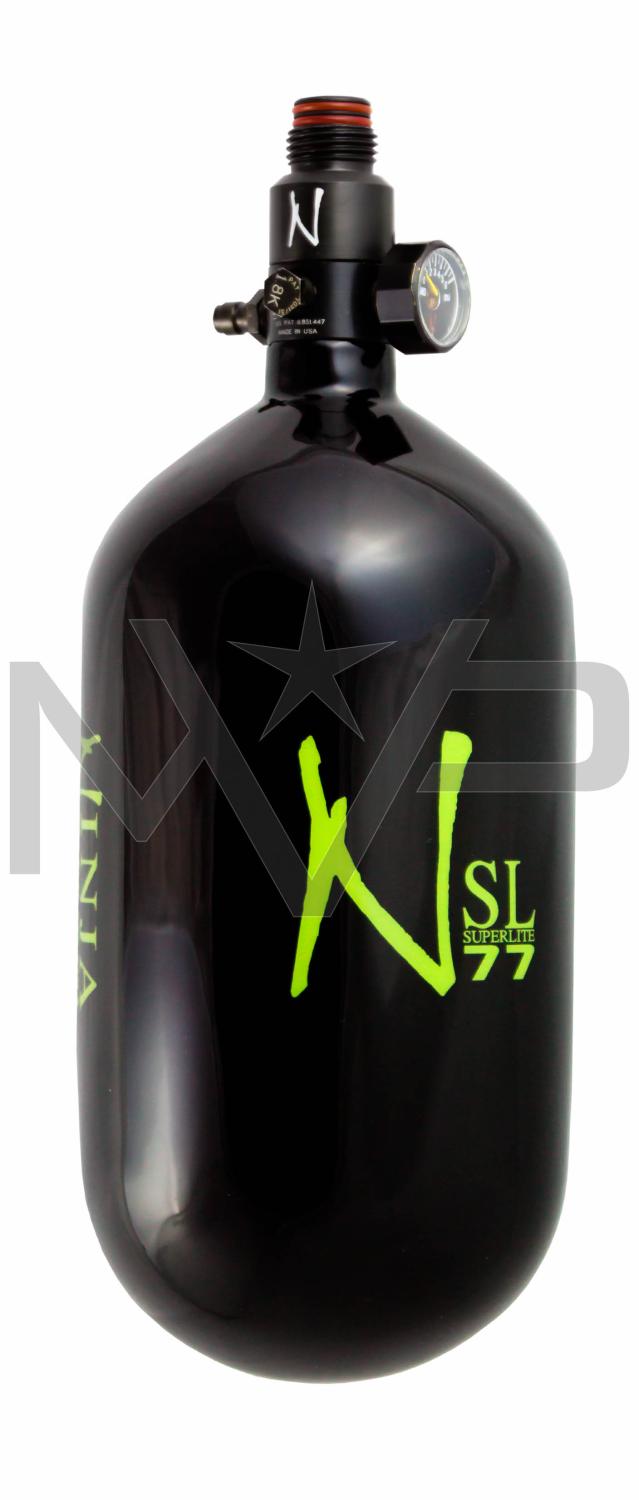 Ninja SL2 Carbon Fiber Compressed Air Tank 77/4500 w/ Pro V2 Reg - Gloss Black w/ Lime Logo