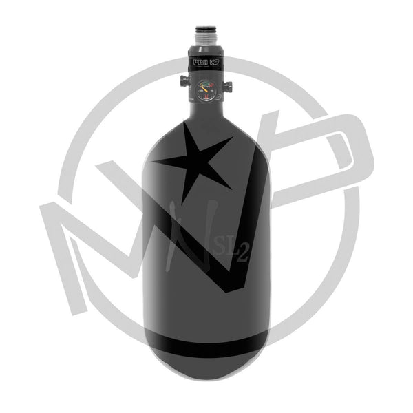 Ninja SL2 Carbon Fiber Compressed Air Tank 77/4500 w/ Pro V3 SS Reg - Gloss Black w/ Black Logo