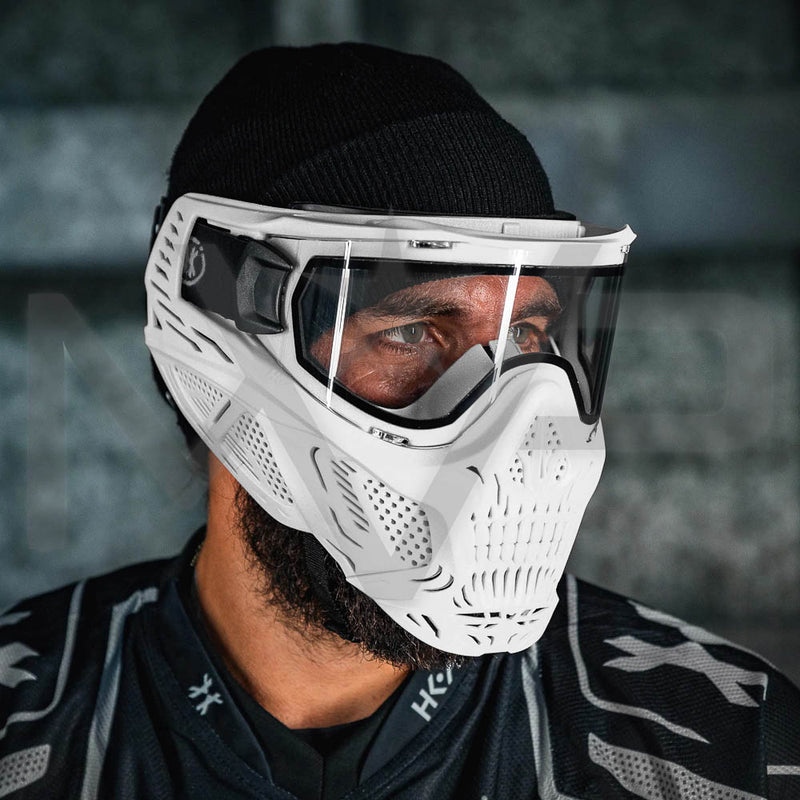 HK Army Skull Mask - White Mask / Clear Lens